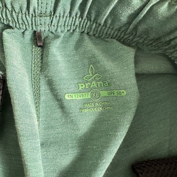 PrAna Men’s Bowie Swim Trunks Organic Cotton Blend UPF 50+ Size Small XL Green - Picture 8 of 8
